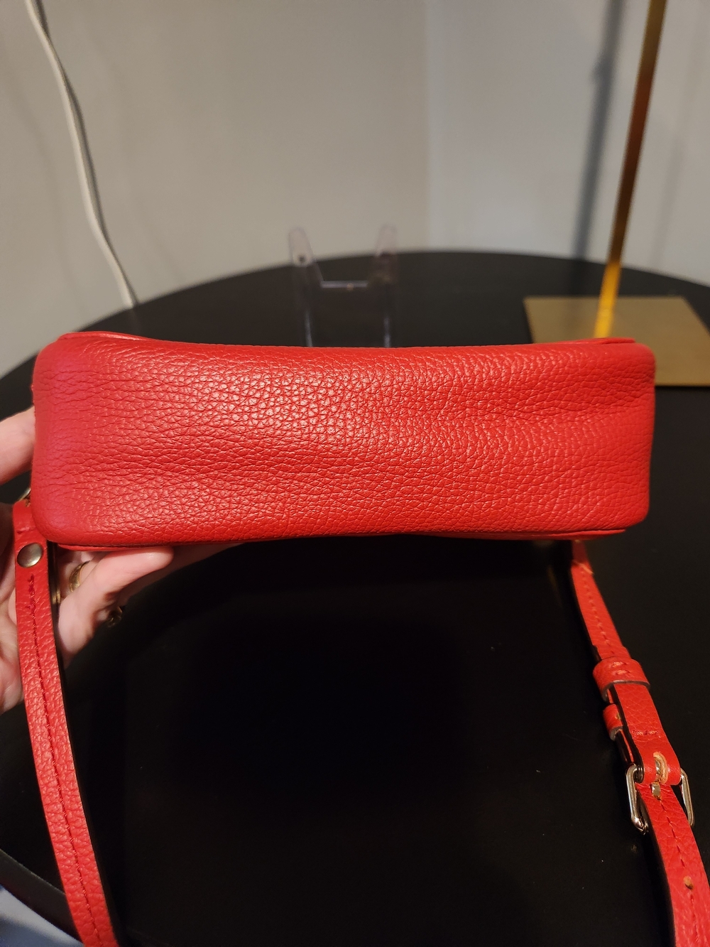 Dooney & Bourke Red Pebbled Leather Mini Crossbody with Top Handle - Picture 3 of 7